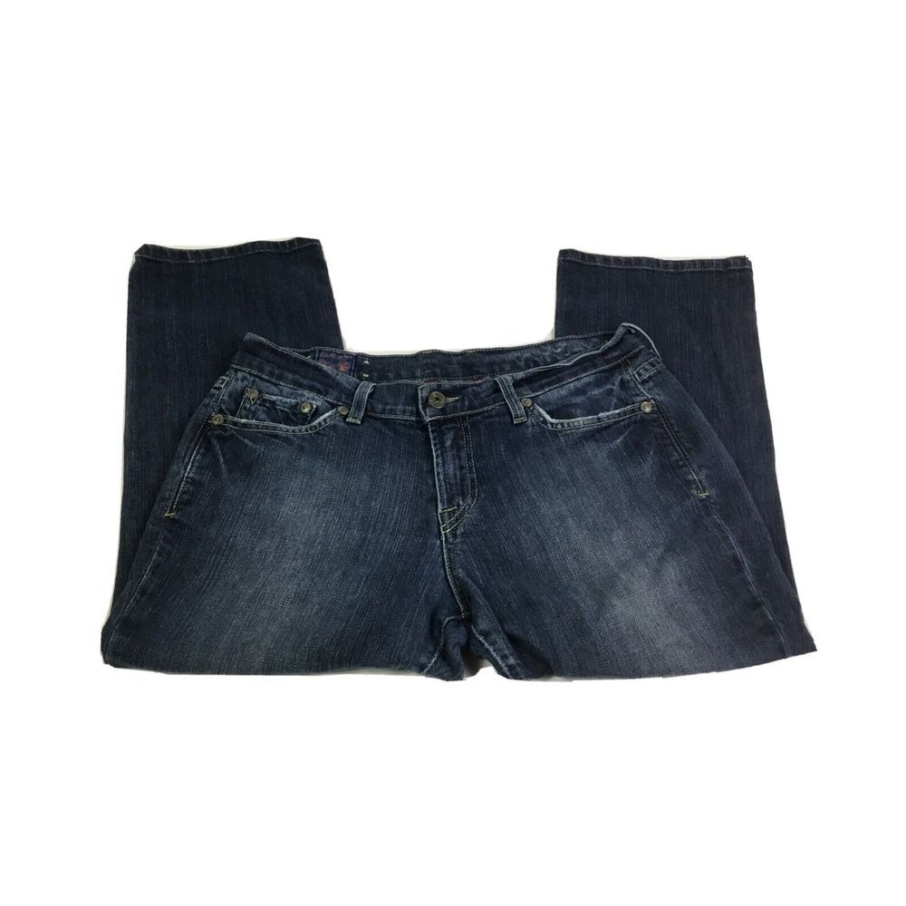 Lucky Brand Jeans Womens Size 8/29 Crop mid rise distressed Pants‎ Straight Leg